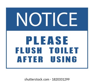 Please Flush Toilet After Using Lettering Stock Vector (Royalty Free ...