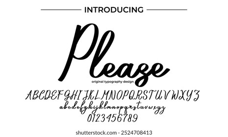 Please Font Stylish brush painted an uppercase vector letters, alphabet, typeface