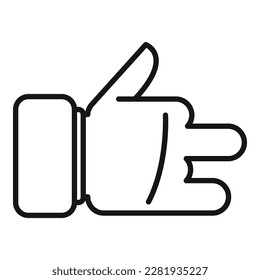 Please gesture icon outline vector. Arm pose. Sign touch
