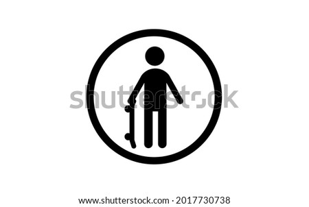 Please get off your skateboard and walk, instructional sign-like icon
