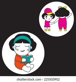 Please Go Away, Who's Care illustration set