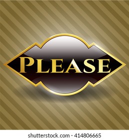 Please golden badge or emblem
