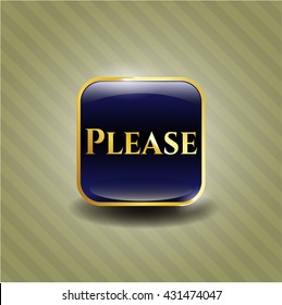 Please golden badge or emblem