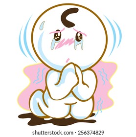 Please he said Help me ...I want this....or your love pantomime character cartoon vector symbol design isolate