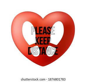 Please Keep Distance Thank You Round Social Distancing Floor Marking Sticker Icon with Shoeprints For Queue Line. love valentine day Vector Image