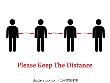 please keep the distance vectoral social distance 