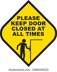 please keep door closed at all times door sign ready to use