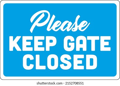 Please Keep Gate Closed Sign | Swimming Pool Signage Vector Template svg
