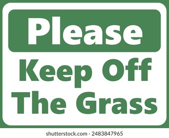 Please Keep Off Grass safety signage in vector illustration