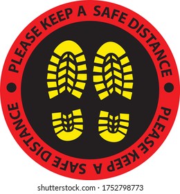 please keep a safe distance social distancing floor sticker for covid 19 Corona virus