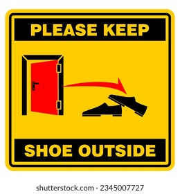 Please Keep shoe outside, sign vector
