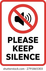 Please Keep Silence Warning Sign Board Prohibition Graphic