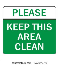 Please Keep This Area Clean Lettering Stock Vector (royalty Free 