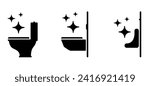 Please keep toilet clean and tidy. cleaning signs. Toilet, wc icon for world toilet day. Restroom or bathroom equipment. toilet bowl, wall mounting and hanging toilets. Urinal logo.