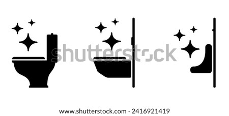 Please keep toilet clean and tidy. cleaning signs. Toilet, wc icon for world toilet day. Restroom or bathroom equipment. toilet bowl, wall mounting and hanging toilets. Urinal logo.