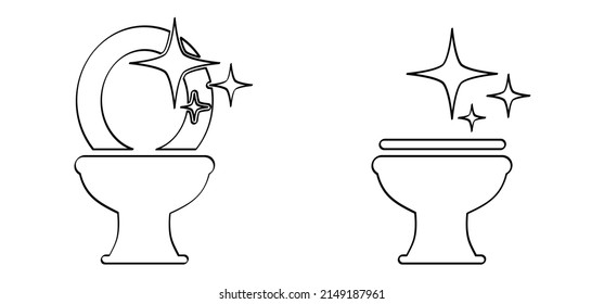 please keep toilet clean. WC icon or pictogram. Toilets seat label. World toilet day concept. Restroom or bathroom symbol or logo. Vector toilets man or woman urinate to cleanup. toilet equipment.
