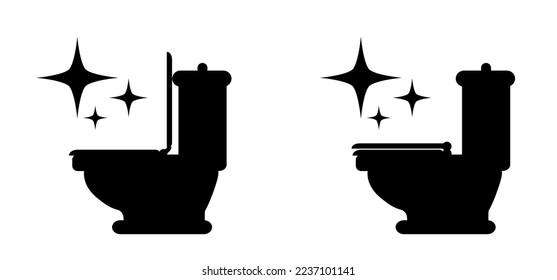 please keep toilet clean. WC icon or pictogram. toilets seat label. World toilet day concept. restroom or bathroom symbol. Toilet cleaning glyph icon.
