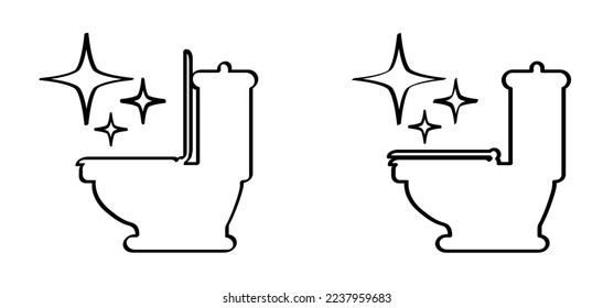 please keep toilet clean. WC icon or pictogram. toilets seat label. World toilet day concept. restroom or bathroom symbol. Toilet cleaning glyph icon.