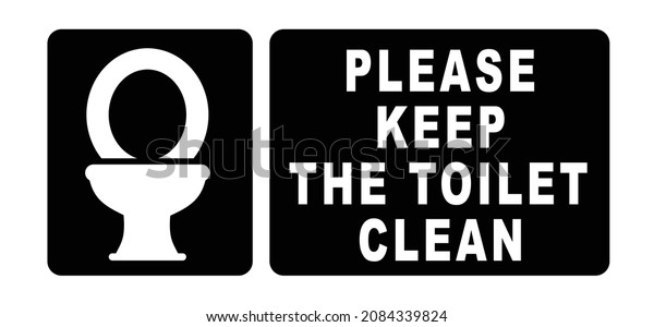 Please Keep Toilet Clean Wc Icon Stock Vector Royalty Free 2084339824