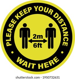 Please keep Your Distance sign for floor