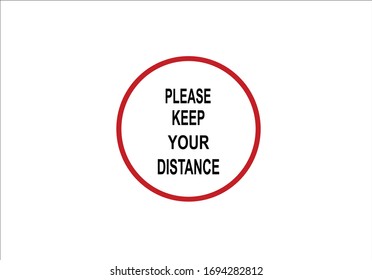 please keep your distance vectoral design