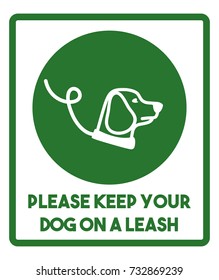 Please Keep Your Dog On Leash Stock Vector (Royalty Free) 732869239 ...