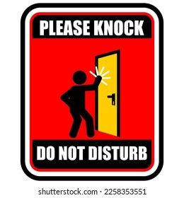 Please Knock do not disturb, sign vector