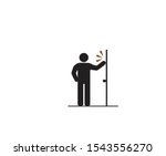 Please knock the door before entering, Accident Prevention signs, beware and careful Sign, warning symbol, vector illustration.	
