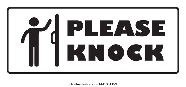 Please Knock door sign drawing by illustration