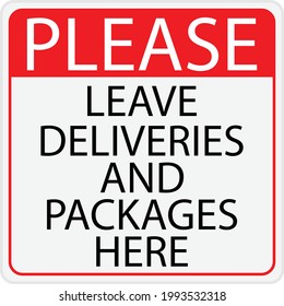 Please Leave Deliveries Packages Here Vector Stock Vector (Royalty Free ...