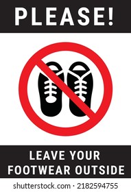 Please Leave Your Footwear Outside Sign Stock Vector (Royalty Free ...