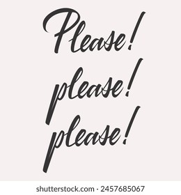 Please please please lettering card