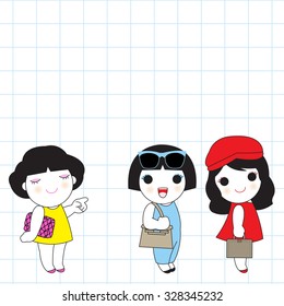Please Line Up Here Character illustration