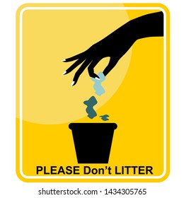please don’t litter, sign and sticker