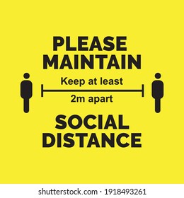 Please maintain Social Distancing poster banner design template