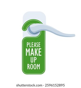 Please Make Up My Room Door Hanger Vector Illustration