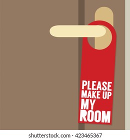 Please Make Up My Room Door Hanger Vector Illustration