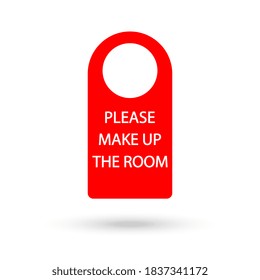 Please make up my room, red icon. Simple illustration of please make up my room vector icon for web design isolated on white background