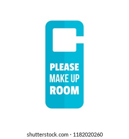 Please make up room hanger icon. Flat illustration of please make up room hanger vector icon for web design