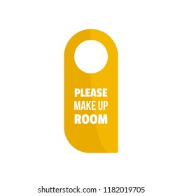 Please make up room hanger tag icon. Flat illustration of please make up room hanger tag vector icon for web design