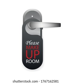 Please make up room sign on whte background. Vector illustration.