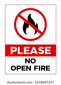 please no open fire sign.