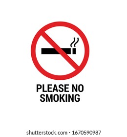 Please no smoking sign .vector illustration.isolated on black background.