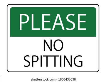 Please no spitting notice lettering vector illustration 