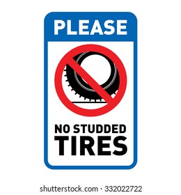 Please No Studded Tires sign 