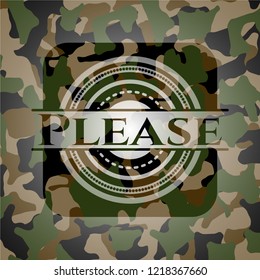 Please on camouflage texture