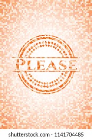 Please orange mosaic emblem