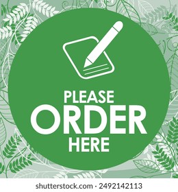 please order here signage ready to print vector illustration