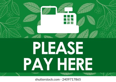 please pay here signage vector illustration