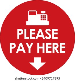please pay here signage vector illustration